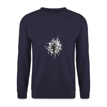Chow Chow Dog Football Sports - Unisex Sweatshirt - navy - Front - Alina (178cm) & Michal (187cm)