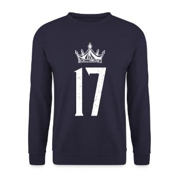 17 Couronne de nombre - Sweat-shirt Unisexe - marine - Devant - Alina (178cm) & Michal (187cm)