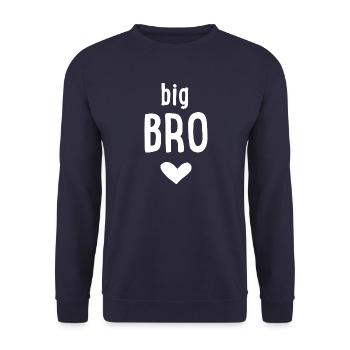 Big Bro - Unisex Pullover - Navy - Vorne - Alina (178cm) & Michal (187cm)