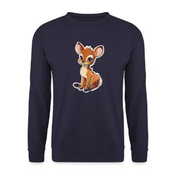 roe deer - Unisex Sweatshirt - navy - Front - Alina (178cm) & Michal (187cm)