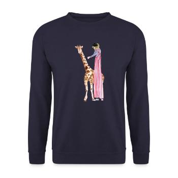 Circus clown with giraffe - Unisex Sweatshirt - navy - Front - Alina (178cm) & Michal (187cm)
