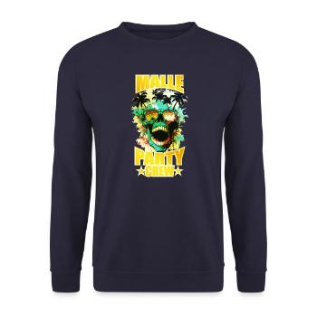 Malle Party Crew Totenkopf Mallorca - Unisex Pullover - Navy - Vorne - Alina (178cm) & Michal (187cm)