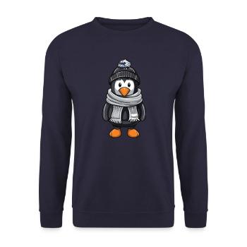 Penguin Winter Comic - Unisex Sweatshirt - navy - Front - Alina (178cm) & Michal (187cm)