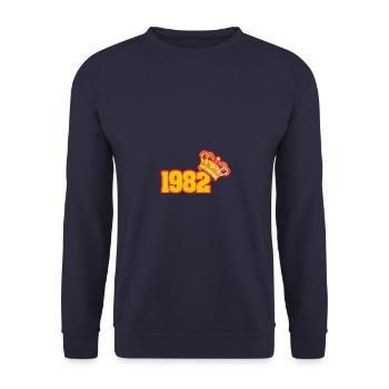 Born in 1982 - Unisex Sweatshirt - navy - Front - Alina (178cm) & Michal (187cm)