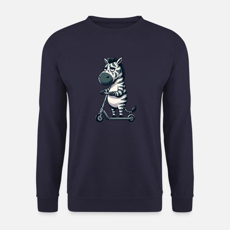 Mürrisches Zebra Roller Comic Rollerspaß - Unisex Pullover - Navy