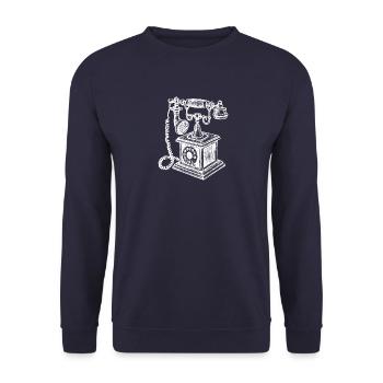 Phone Retro Vintage - Unisex Sweatshirt - navy - Front - Alina (178cm) & Michal (187cm)