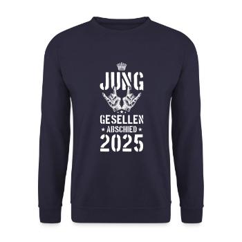 Junggesellenabschied 2025 Jga Team - Unisex Pullover - Navy - Vorne - Alina (178cm) & Michal (187cm)