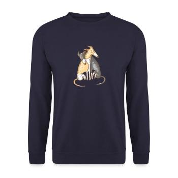 Liebende Hunde - Unisex Pullover - Navy - Vorne - Alina (178cm) & Michal (187cm)