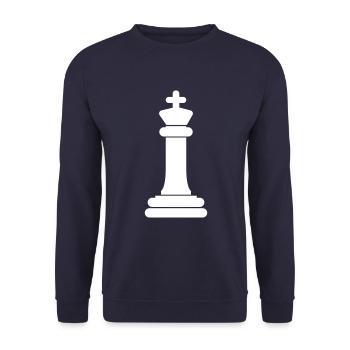 Schachfigur König - Unisex Pullover - Navy - Vorne - Alina (178cm) & Michal (187cm)