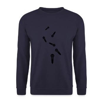 Icône du microphone - Sweat-shirt Unisexe - marine - Devant - Alina (178cm) & Michal (187cm)