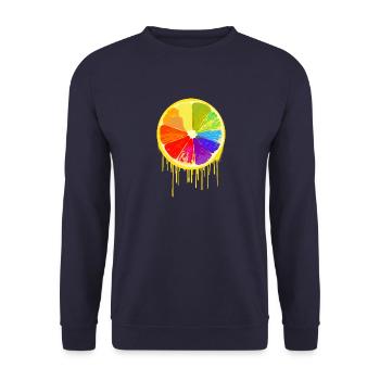 colorful fruit,orange,colorful,graffiti,LGBT - Unisex Sweatshirt - navy - Front - Alina (178cm) & Michal (187cm)