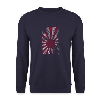 Japan Flagge historisch - Unisex Pullover - Navy - Vorne - Alina (178cm) & Michal (187cm)