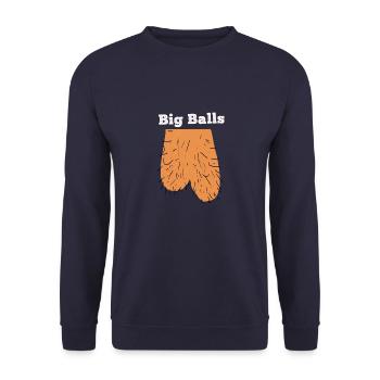 Testicles Eggs Sack Scrotum Genitals - Unisex Sweatshirt - navy - Front - Alina (178cm) & Michal (187cm)
