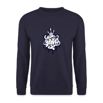 Urbano Graffitischrift - Sweat-shirt Unisexe - marine - Devant - Alina (178cm) & Michal (187cm)