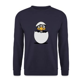strauss emu küken ei schlüpft süss - Unisex Pullover - Navy - Vorne - Alina (178cm) & Michal (187cm)