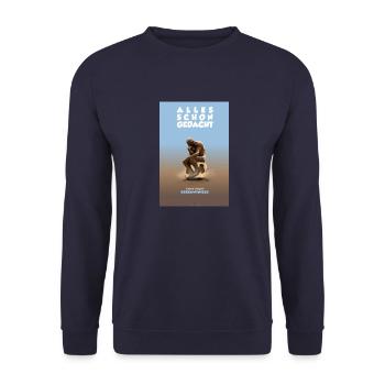 Denkball von Rodäng. POSTER. - Unisex Pullover - Navy - Vorne - Alina (178cm) & Michal (187cm)