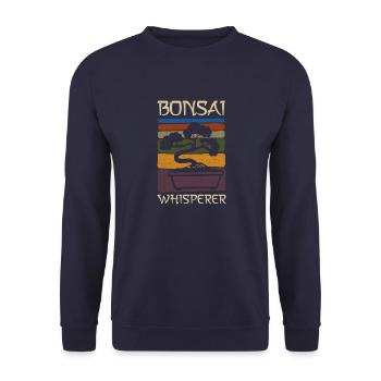 Funny Bonsai Whisperer Saying Vintage Gift - Unisex Sweatshirt - navy - Front - Alina (178cm) & Michal (187cm)