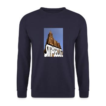 Strasbourg Graph Cathédrale - Sweat-shirt Unisexe - marine - Devant - Alina (178cm) & Michal (187cm)