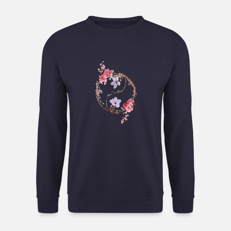 YinYangFlowers - Unisex Pullover - Navy