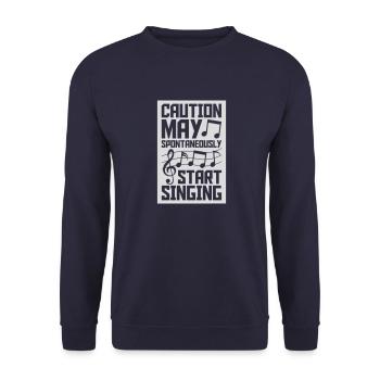 may spontaneously start singing - Unisex Pullover - Navy - Vorne - Alina (178cm) & Michal (187cm)