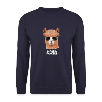 Alpaca Fan Club - Unisex Sweatshirt - navy - Front - Alina (178cm) & Michal (187cm)