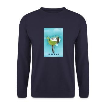 Map Of Iceland ski map - Unisex Sweatshirt - navy - Front - Alina (178cm) & Michal (187cm)