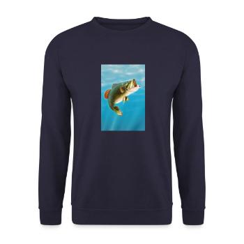 Koi-Karpfen - Unisex Pullover - Navy - Vorne - Alina (178cm) & Michal (187cm)