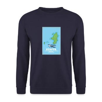 Staffa Schottland Karte - Unisex Pullover - Navy - Vorne - Alina (178cm) & Michal (187cm)