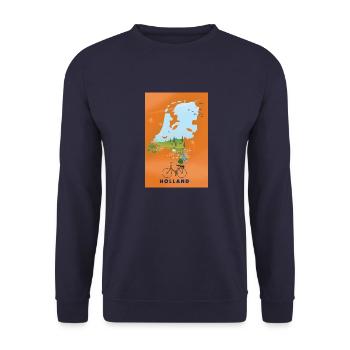 Carte de voyage Hollande - Sweat-shirt Unisexe - marine - Devant - Alina (178cm) & Michal (187cm)
