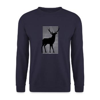 Deer - Unisex Sweatshirt - navy - Front - Alina (178cm) & Michal (187cm)