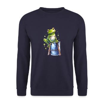Cool weatherman - Unisex Sweatshirt - navy - Front - Alina (178cm) & Michal (187cm)