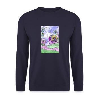 Schnecke - Unisex Pullover - Navy - Vorne - Alina (178cm) & Michal (187cm)