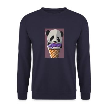 Eis Panda - Unisex Pullover - Navy - Vorne - Alina (178cm) & Michal (187cm)
