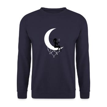 Fée Elfe Croissant de Lune Fantaisie - Sweat-shirt Unisexe - marine - Devant - Alina (178cm) & Michal (187cm)