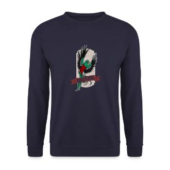 Quetzal Noah National Vogel Guatemala Antigua - Unisex Pullover - Navy - Vorne - Alina (178cm) & Michal (187cm)