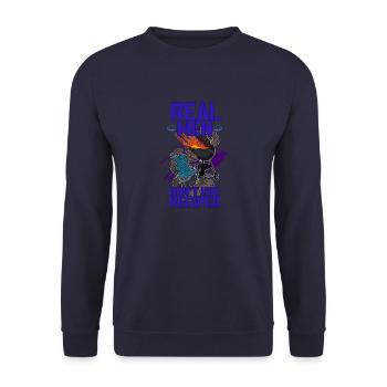 BBQ Smoker Grillen Vater Fleisch Sommer Koch - Unisex Pullover - Navy - Vorne - Alina (178cm) & Michal (187cm)