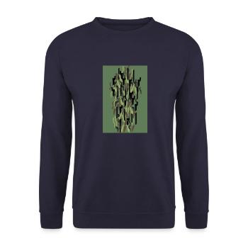 Camouflage Kunst Olive - Unisex Pullover - Navy - Vorne - Alina (178cm) & Michal (187cm)