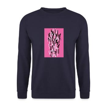 Camouflage Kunst Pink Gaming - Unisex Pullover - Navy - Vorne - Alina (178cm) & Michal (187cm)