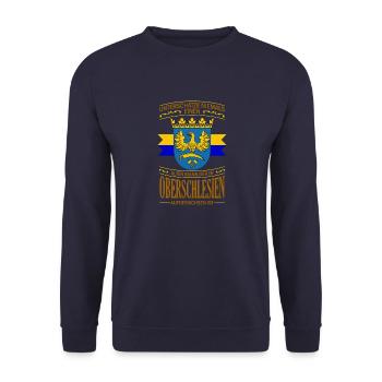 Schlesien Breslau Herkunft Provinz Region - Unisex Pullover - Navy - Vorne - Alina (178cm) & Michal (187cm)