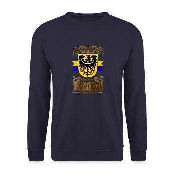 Schlesien Breslau Herkunft Provinz Region - Unisex Pullover - Navy - Vorne - Alina (178cm) & Michal (187cm)