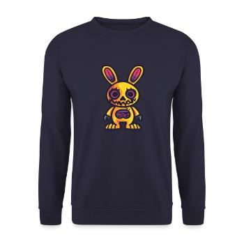 Hase Halloween Tier - Unisex Pullover - Navy - Vorne - Alina (178cm) & Michal (187cm)