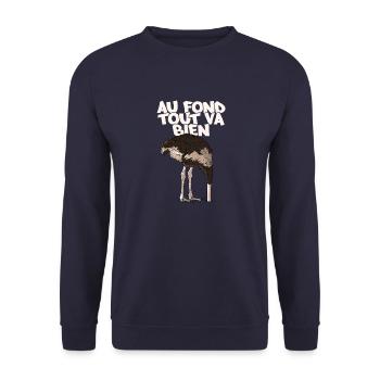 Autruche - Sweat-shirt Unisexe - marine - Devant - Alina (178cm) & Michal (187cm)