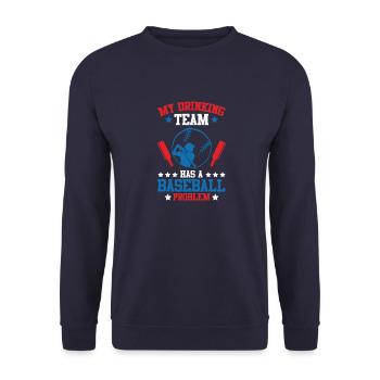 baseball alkohol team - Unisex Pullover - Navy - Vorne - Alina (178cm) & Michal (187cm)