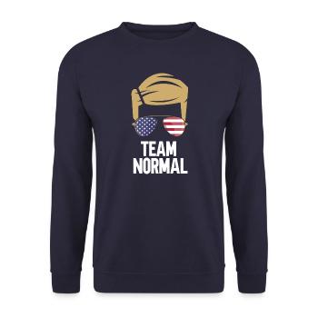 Team Normal - Unisex Sweatshirt - navy - Front - Alina (178cm) & Michal (187cm)