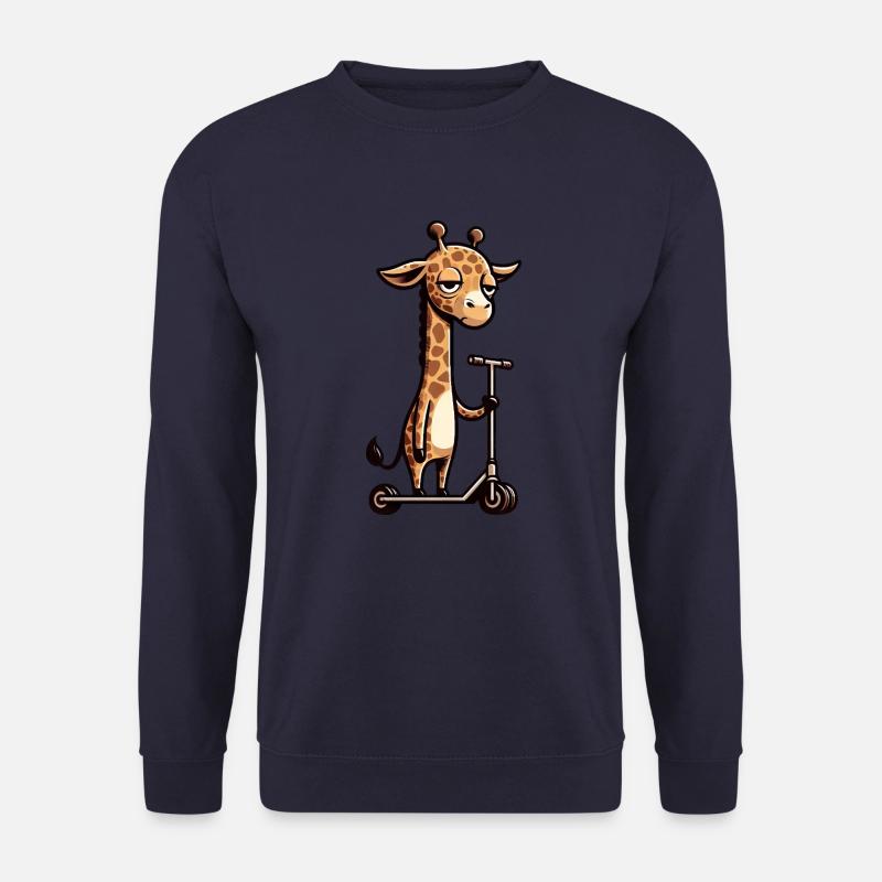 Girafe sur Roller Comic Fun - Sweat-shirt Unisexe - marine