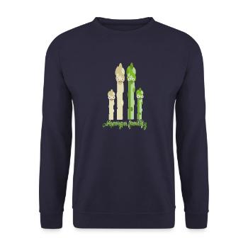 spargel familie,spargel,weisser spargel,familie - Unisex Pullover - Navy - Vorne - Alina (178cm) & Michal (187cm)