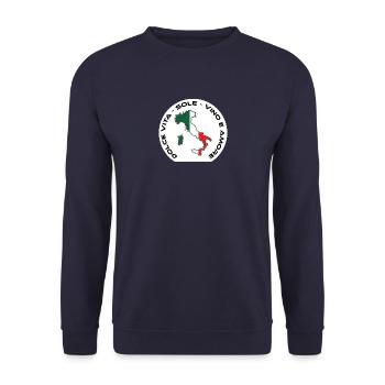 Italy - Dolce Vita, Sole, Vino e Amore - Unisex Sweatshirt - navy - Front - Alina (178cm) & Michal (187cm)