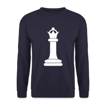 Schachfigur Königin - Unisex Pullover - Navy - Vorne - Alina (178cm) & Michal (187cm)