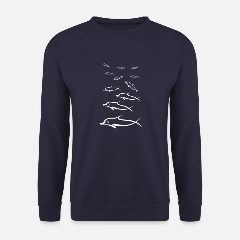 Dolphins white group - Unisex Sweatshirt - navy