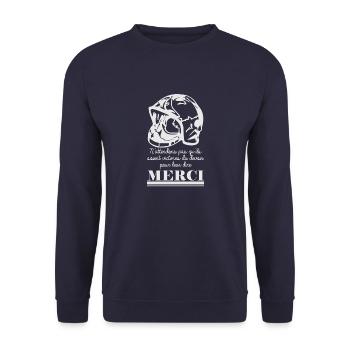 Victime Devoir Pompier Fond N - Sweat-shirt Unisexe - marine - Devant - Alina (178cm) & Michal (187cm)